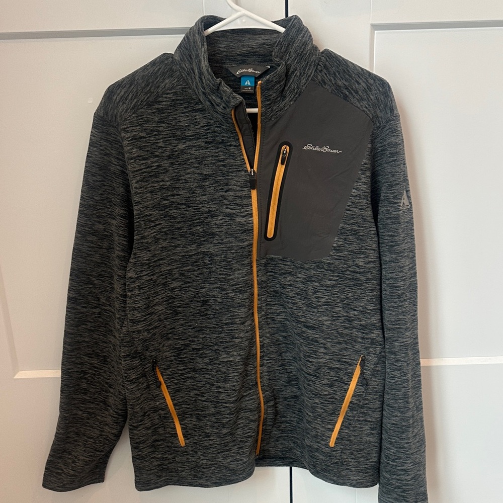 Eddie Bauer Men's Charcoal Jacket with Tangerine Highlights